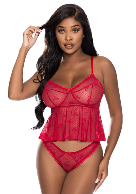 Exposed With Love Camisole & Cheeky Panty Set Large