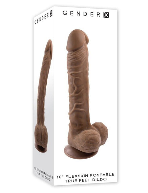 Gender X 10" Flexskin Poseable True Feel Dildo Dark