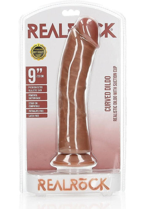 Realrock 9" Curved Dildo Tan