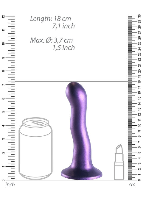 Ouch Ultra Soft Curvy G-Spot Dildo 7" Metallic Purple