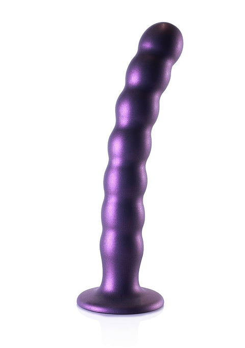 Ouch Beaded G-Spot Dildo 8'' Metallic Purple