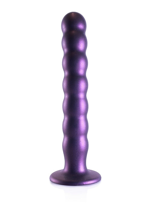 Ouch Beaded G-Spot Dildo 8'' Metallic Purple