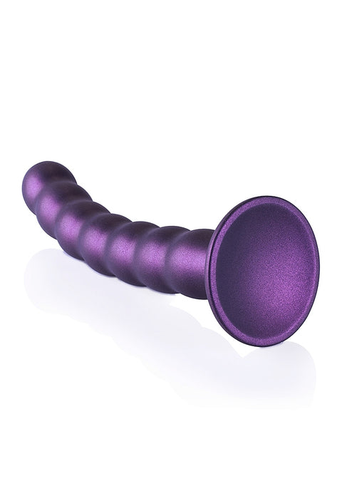 Ouch Beaded G-Spot Dildo 8'' Metallic Purple