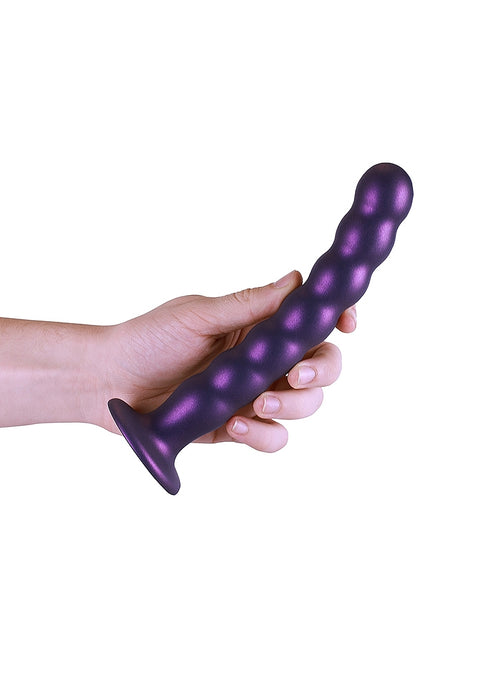 Ouch Beaded G-Spot Dildo 8'' Metallic Purple