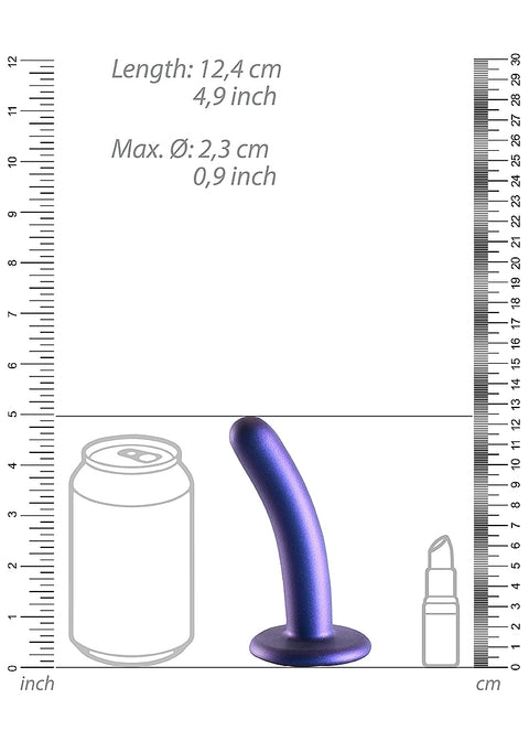 Ouch Smooth G-Spot Dildo 5'' Metallic Blue