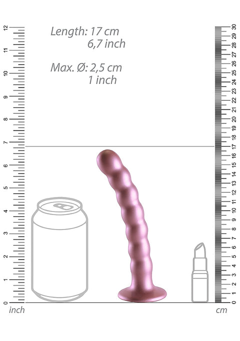 Ouch Beaded G-Spot Dildo 6.5" Rose Gold