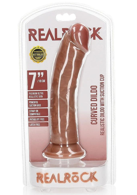 Realrock 7" Cock - Regular Curved - Tan