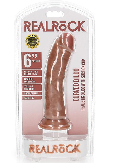 Realrock 6" Cock - Regular Curved - Tan