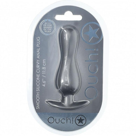 Ouch Curvy Anal Plug 4.6" Gun Metal