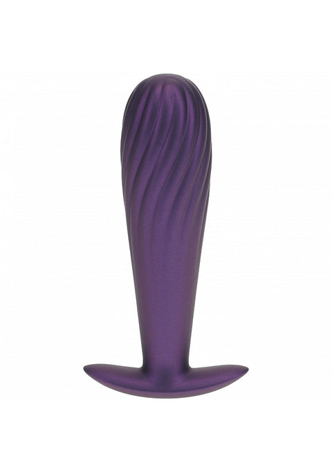 Ouch Ribbed Anal Plug 4.6" Metallic Purple
