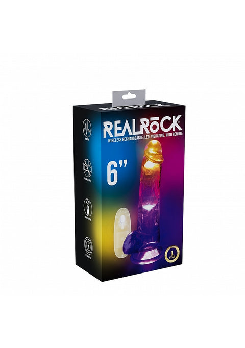 Shots RealRock 6" Cock/Dildo with Balls Remote Control