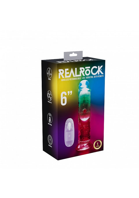 Shots RealRock 6" Cock/Dildo without Balls Remote Control