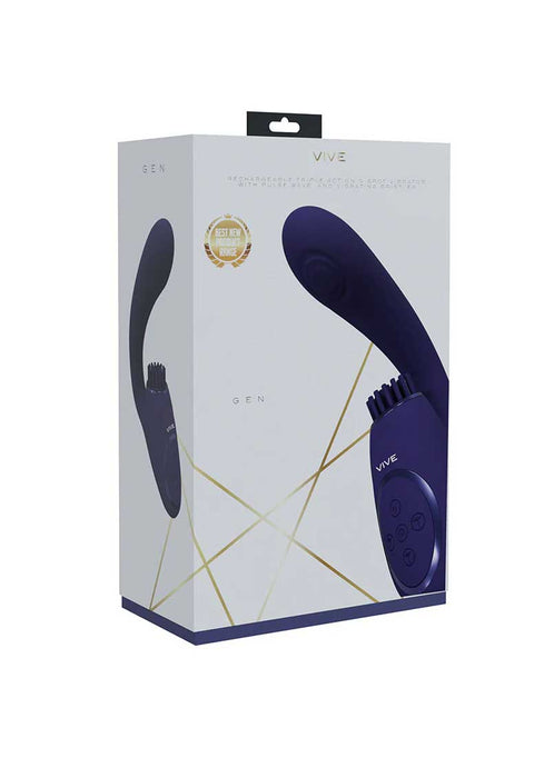 Vive Gen Triple G-Spot Vibrator with Pulse Wave - Purple