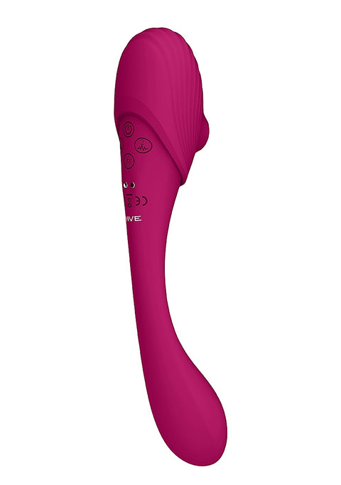 Vive Mirai Double-Ended Pulse Wave & Air Wave Bendable Vibrator - Pink
