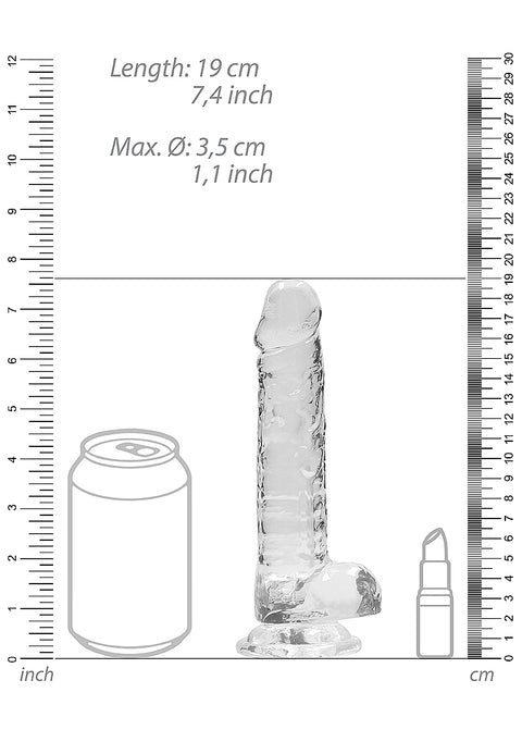 Realrock 7" Clear Dildo with Balls