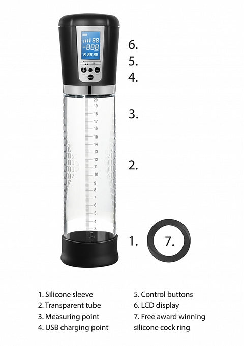 Pumped Premium Rechargeable Automatic LCD Penis Pump