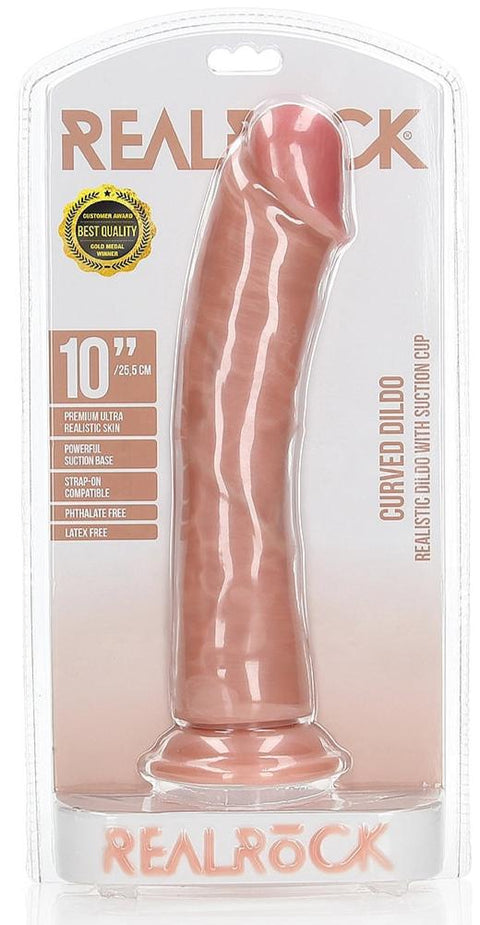 Realrock 10" Curved Dildo Flesh