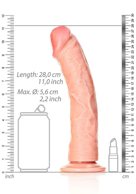 Realrock 10" Curved Dildo Flesh
