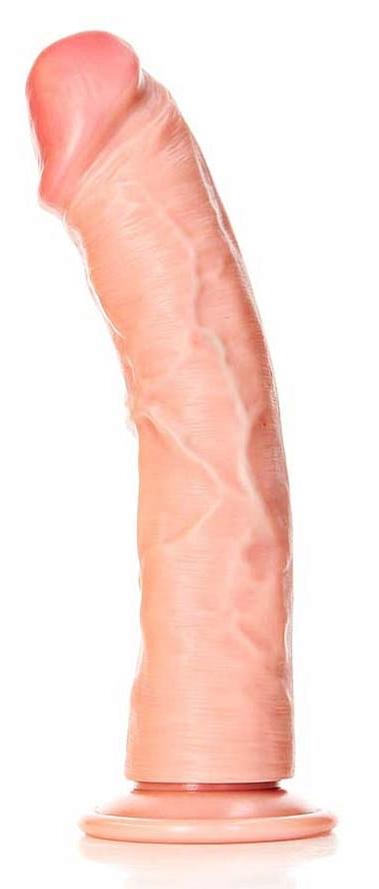 Realrock 10" Curved Dildo Flesh