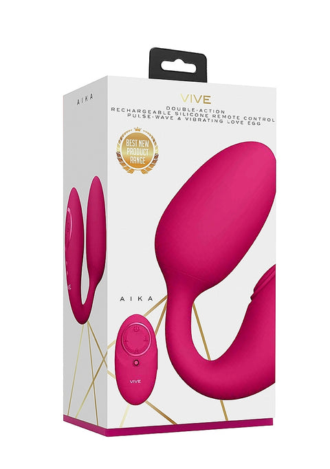 Vive Aika Rechargeable Pulse-Wave & Vibrating Silicone Egg - Pink