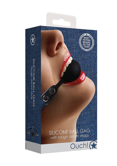 Ouch Silicone Ball Gag Blue