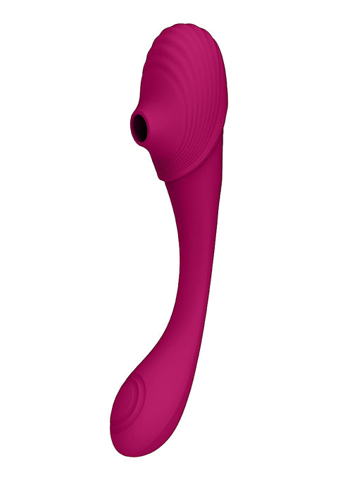 Vive Mirai Double-Ended Pulse Wave & Air Wave Bendable Vibrator - Pink