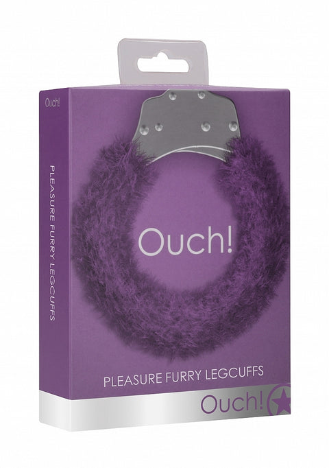 Ouch Pleasure Furry Legcuffs Purple