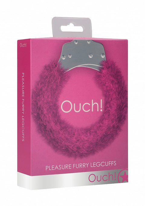 Ouch Pleasure Furry Legcuffs Pink