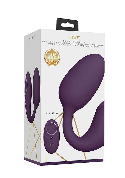 Vive Aika Rechargeable Pulse-Wave & Vibrating Silicone Egg - Purple