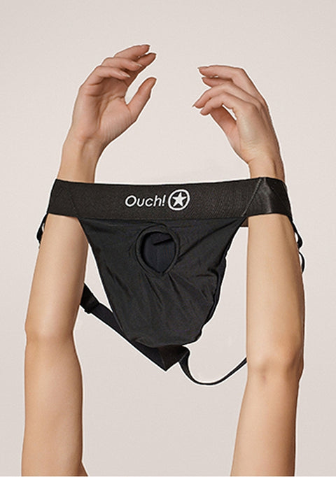 Ouch Vibrating Strap On Panty Harness – Black M/L