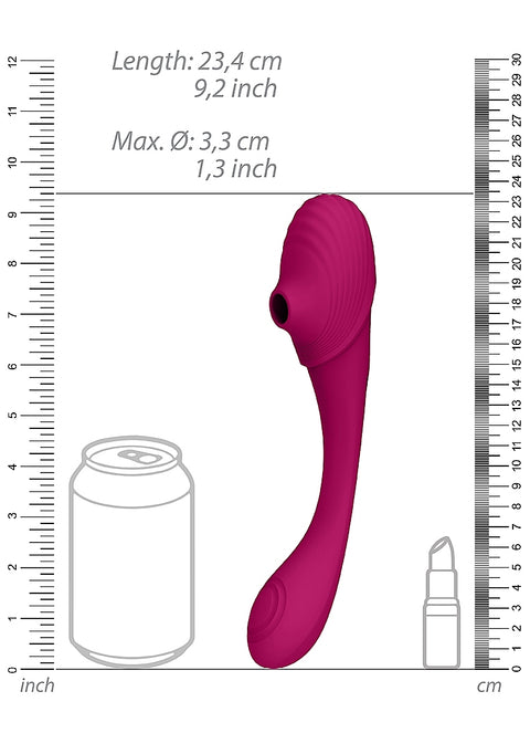 Vive Mirai Double-Ended Pulse Wave & Air Wave Bendable Vibrator - Pink