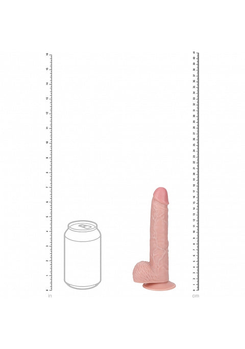 Realrock 7" Vibrating Cock With Balls - Regular Straight - Flesh