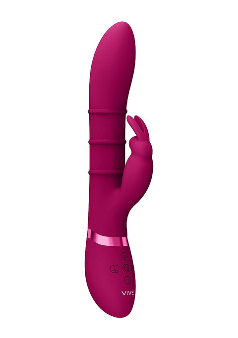 Vive Sora Up & Down Stimulating Rings, Vibrating G-Spot Rabbit - Pink