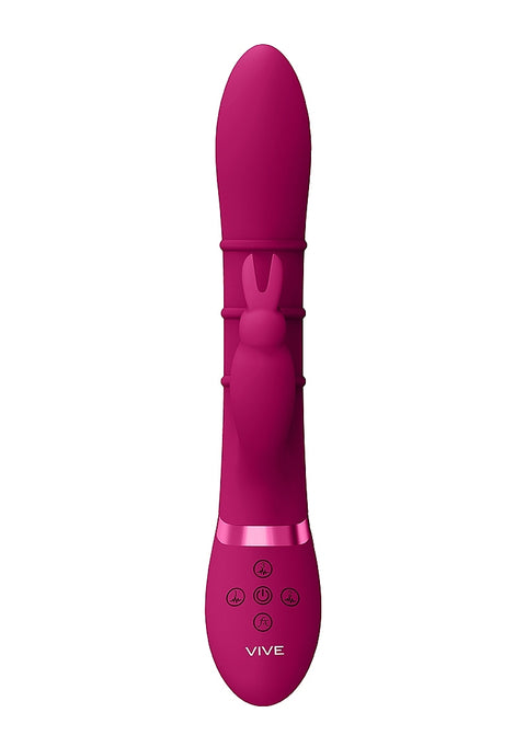 Vive Sora Up & Down Stimulating Rings, Vibrating G-Spot Rabbit - Pink