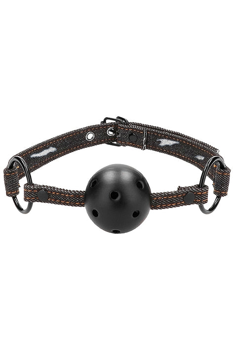 Ouch Denim Breathable Ball Gag Black