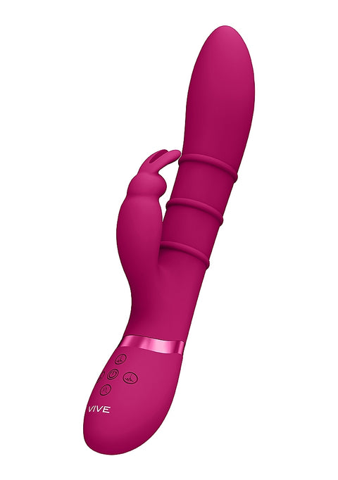 Vive Sora Up & Down Stimulating Rings, Vibrating G-Spot Rabbit - Pink