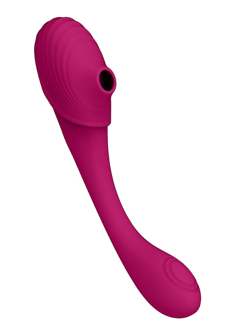 Vive Mirai Double-Ended Pulse Wave & Air Wave Bendable Vibrator - Pink