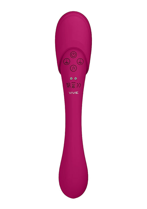 Vive Mirai Double-Ended Pulse Wave & Air Wave Bendable Vibrator - Pink