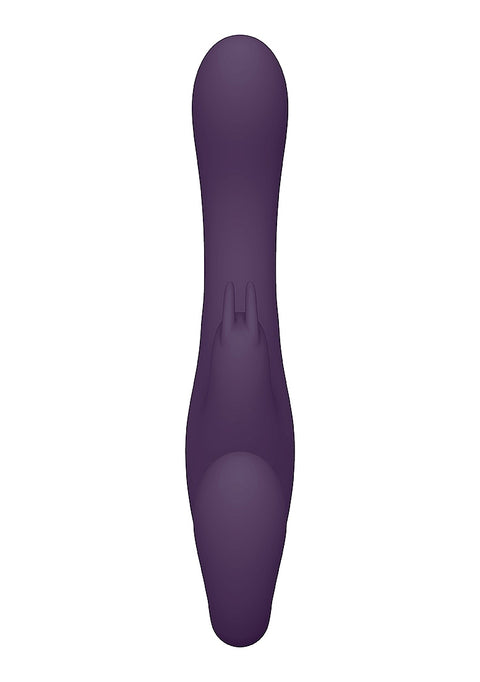 Vive Satu Vibrating Triple Motor Silicone Strapless Strapon - Purple