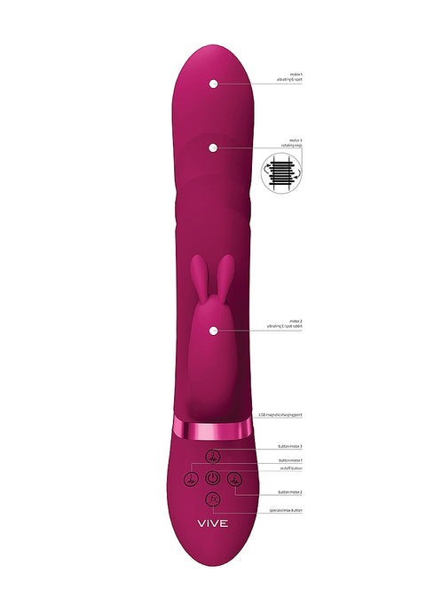 Vive Nari Vibrating and Rotating Wiggle G-Spot Rabbit - Pink
