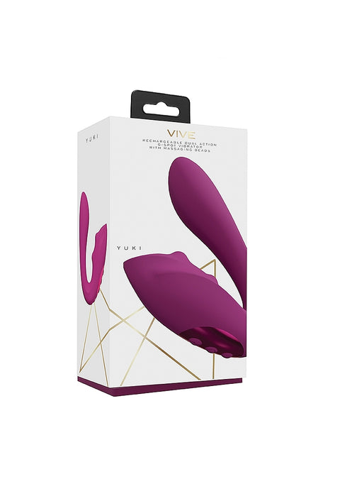 Vive Yuki Dual Motor G-Spot Vibrator with Massaging Beads - Pink