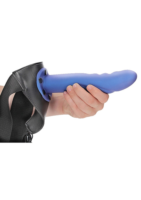 Ouch Textured Curved Hollow Strap 8" Blue
