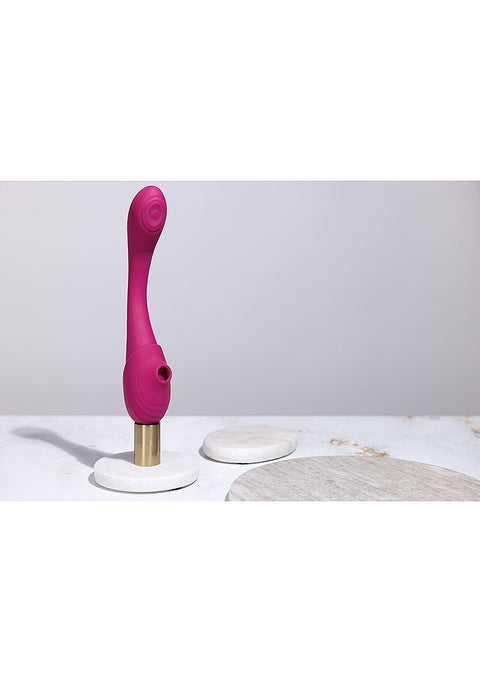 Vive Mirai Double-Ended Pulse Wave & Air Wave Bendable Vibrator - Pink