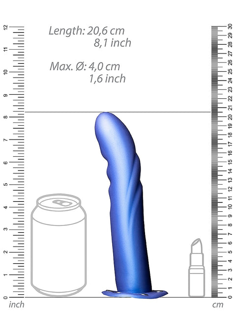 Ouch Textured Curved Hollow Strap 8" Blue