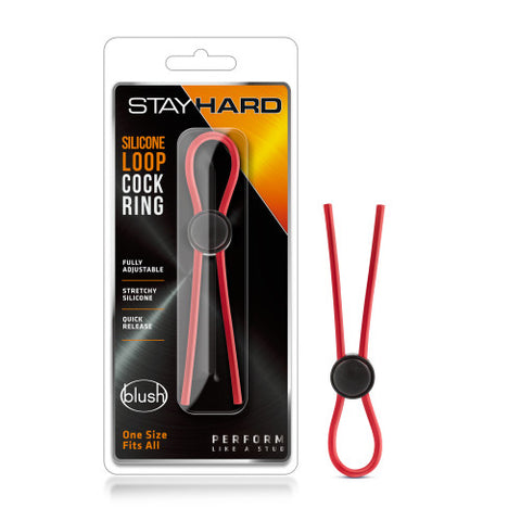 Stay Hard loop cock ring red