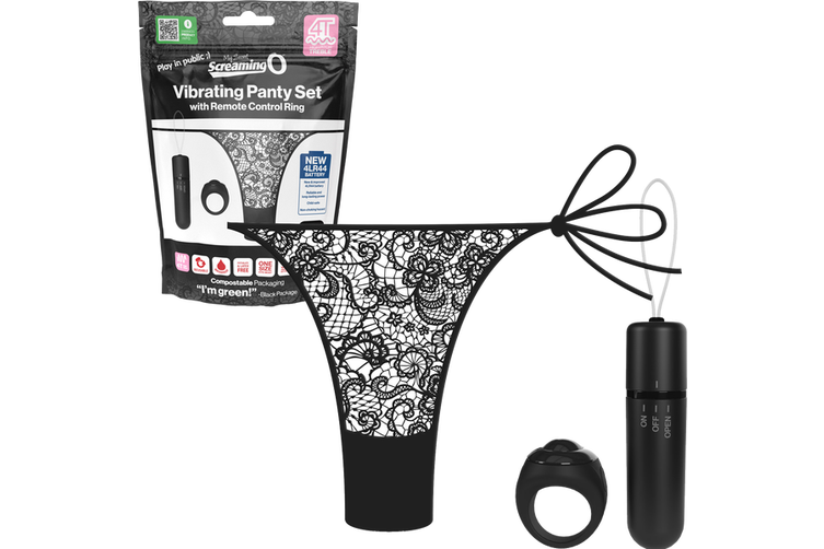 Screaming O Vibrating Panty Set Black Screaming O Vibrating Panty Set Black