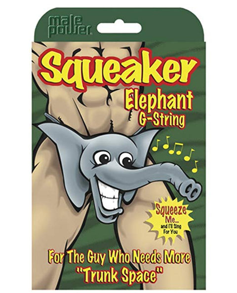 Male Power Squeaker Elephant G String PAK708 Blk