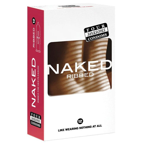 Four Seasons Condoms Naked Ribbed 12 Pack