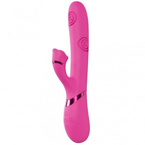 Vive Fiore Rechargeable Air Wave VIbrating and Tapping Rabbit Pink