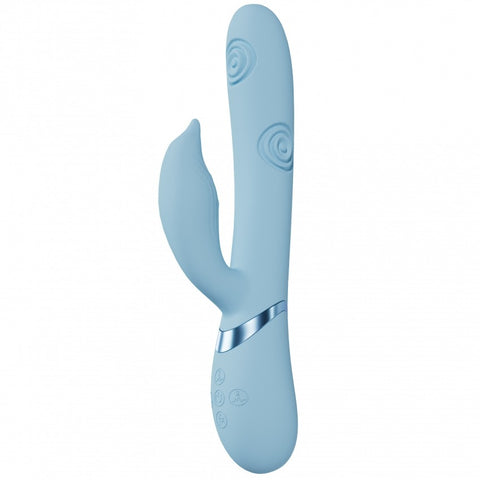 Vive Pallina Rechargeable VIbrating and Tapping Beads Rabbit Blue